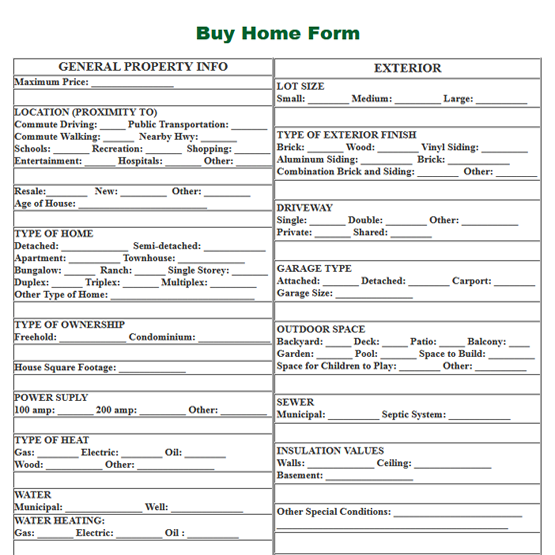 Buy Home Form